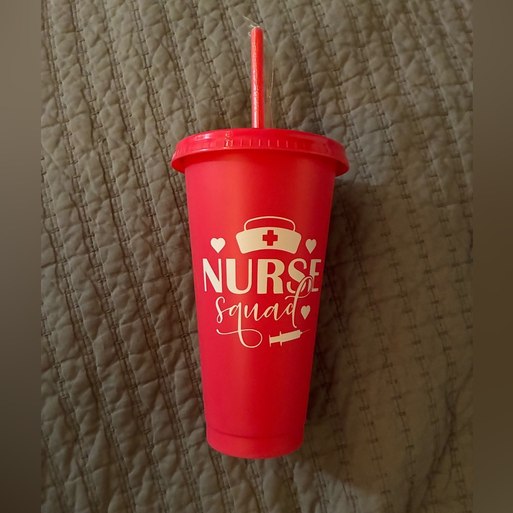 New Red Nurse Squad Tumbler plastic